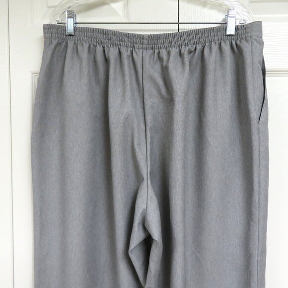 Alfred Dunner 18W Flat Front Heather Gray Solid - Picture 4 of 5